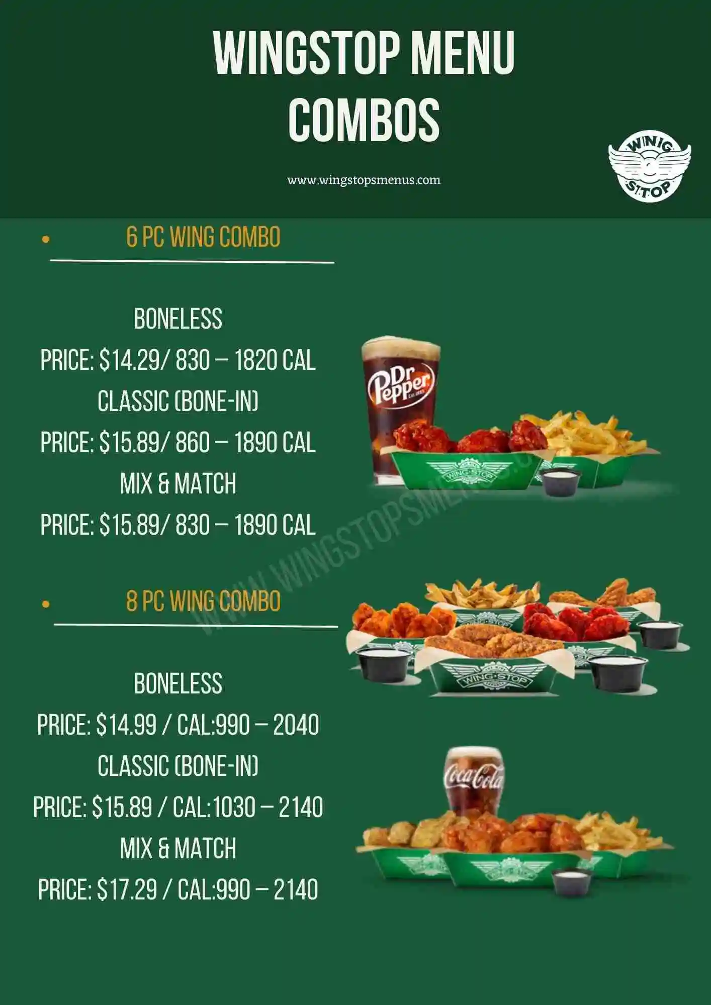 Wingstop Combos Menu